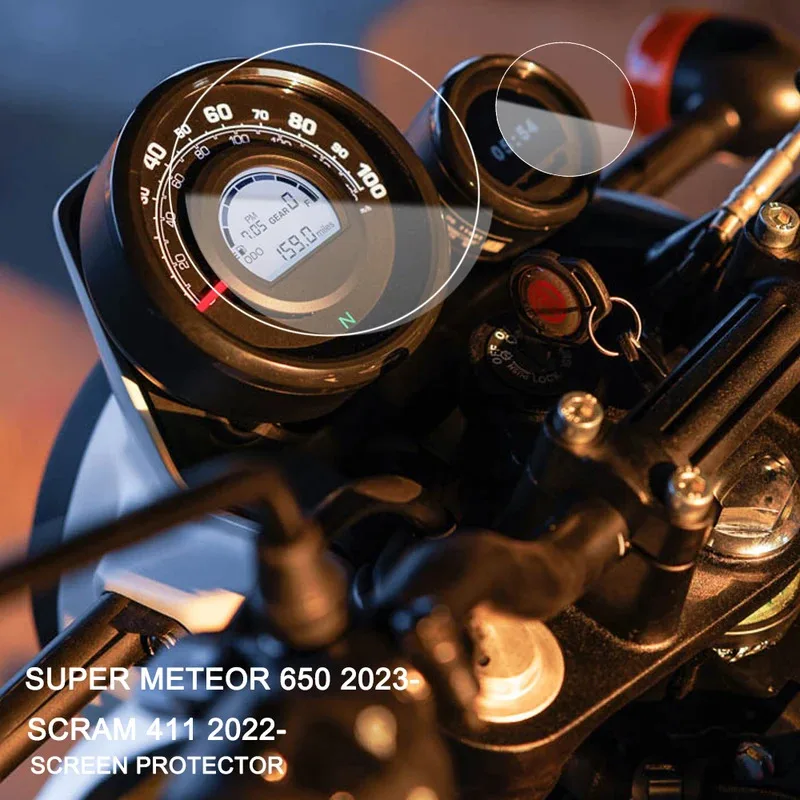 

Motorcycle Dashboard Protection Film, Cluster Screen Scratch for Royal Enfield Scram 411 2022- Super Meteor 650 2023-