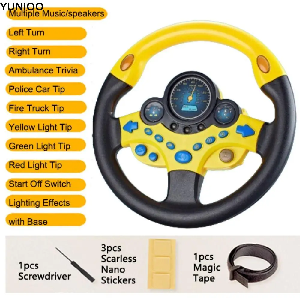 

Creative Kids Steering Wheel Funny 360° Rotation Simulation Steering Wheel Toys Interactive Traceless Sticker