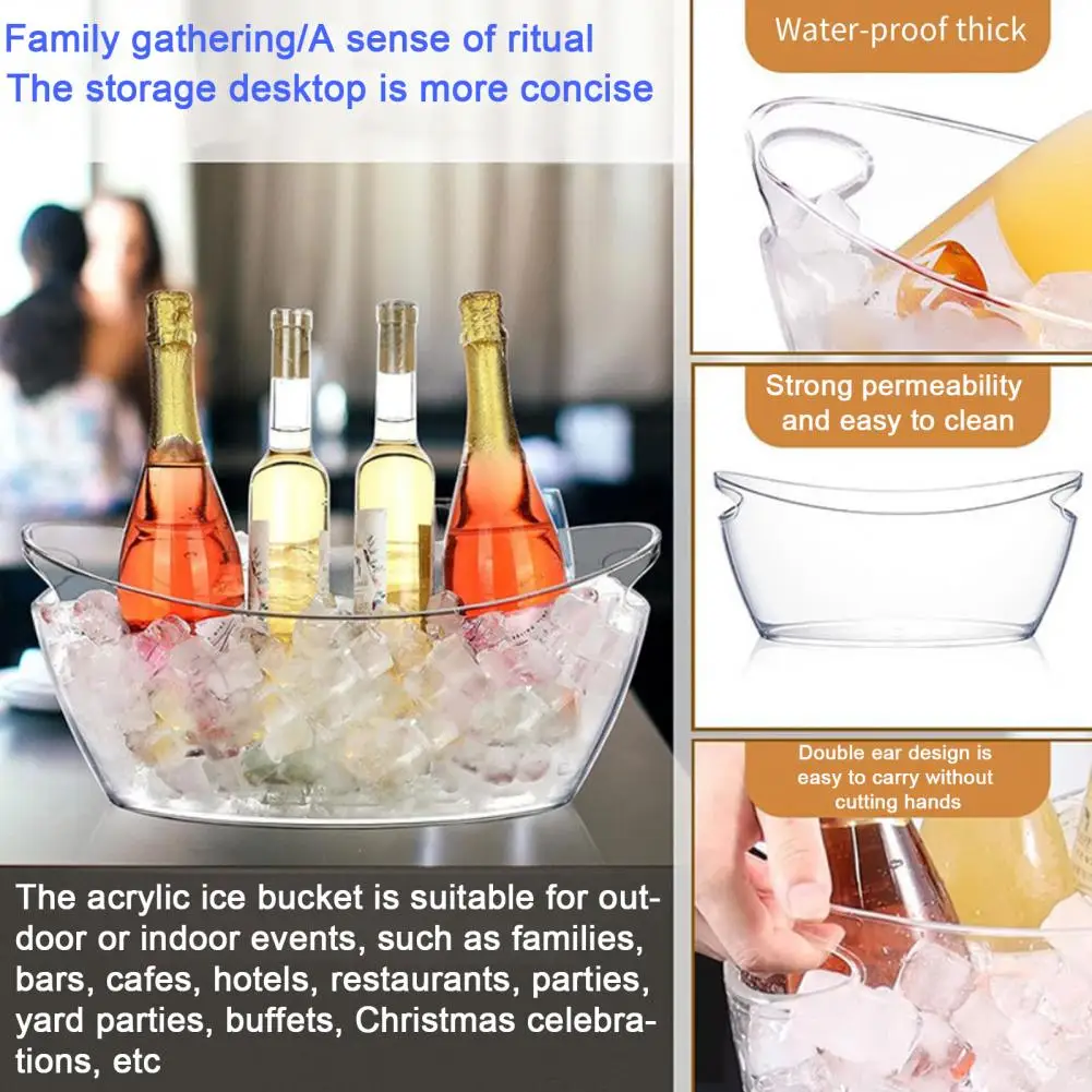 

Scratch-resistant Mimosa Ice Bucket Capacity Ice Wine Barrel Bucket Set for Parties Transparent Champagne for Home for Parties