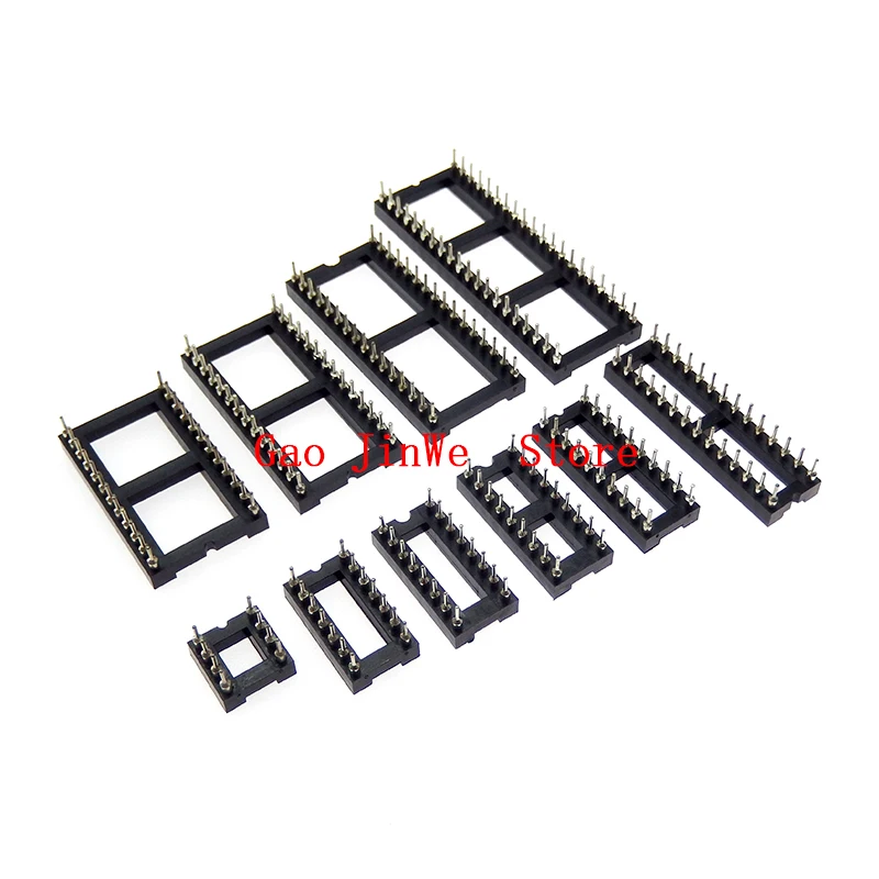 10PCS ROUND HOLE IC SOCKET DIP 2.54MM dip6 dip8 dip14 dip16 dip18 dip20 dip24 dip28 dip40 6/8/14/16/18/20/24/28/40 pin connector