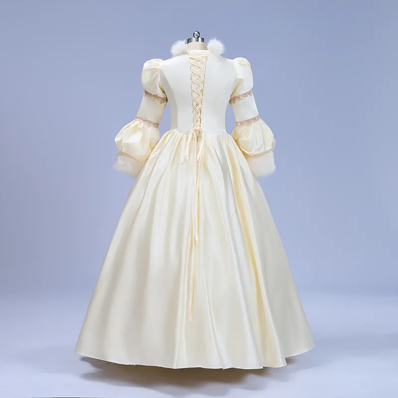ฤดูใบไม้ร่วงและฤดูหนาวศาลยุโรปชุดผู้หญิง High-end Retro ละคร Catwalk Performance STAGE เสื้อผ้าหนา Vestidos Largos