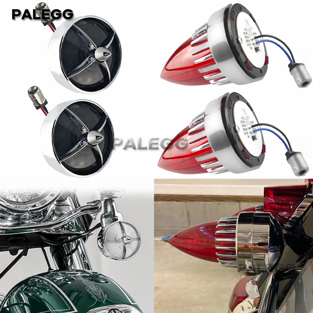 Motorcycle Front/Rear LED Turn Signal Lens Cover - 3 1/4