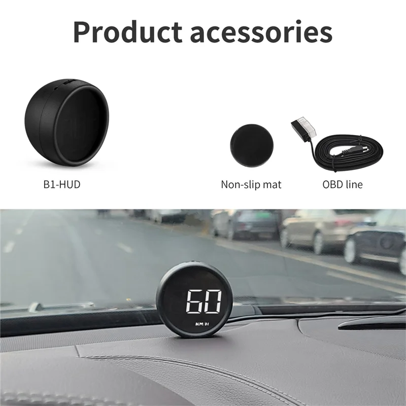 

NEW-HUD B1 OBD Projection Screen Voltmeter Water Temperature Gauge For Automotive OBD Testing