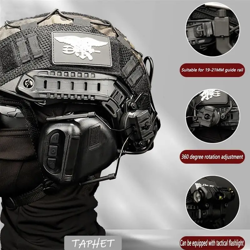 Imagem -05 - Auscultadores e Óculos de Alta Definição Táticos Airsoft Conjunto Capacete Modelo de Telescópio Dual-pass Equipamento Cosplay Faixa de Tiro