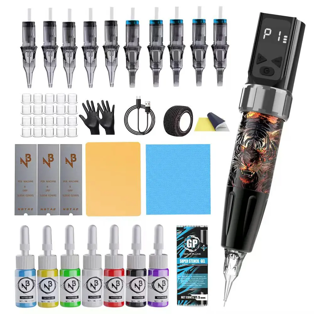 Goldplume Brand New Tattoo Gun Set, Rotary Tattoo Tool Set, Includes Power Supply and Tattoo Needles, Suitable for Beginners and Professional Tattoo Artists.