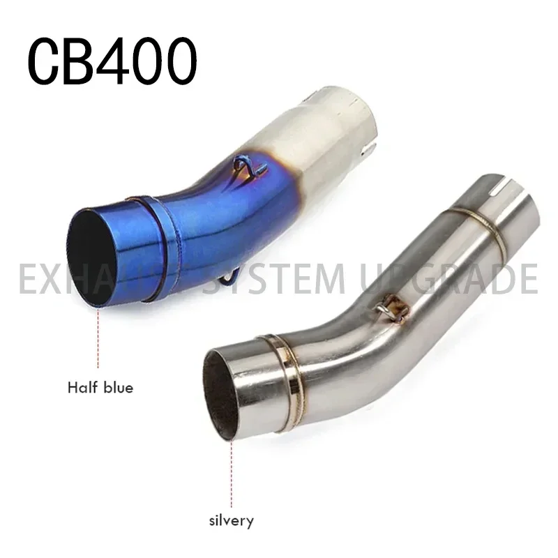 Slip-On Universal 51mm Motorcycle Exhaust middle pipe Link Pipe Stainless steel for HONDA CB400 Full System cb 400 exhaust