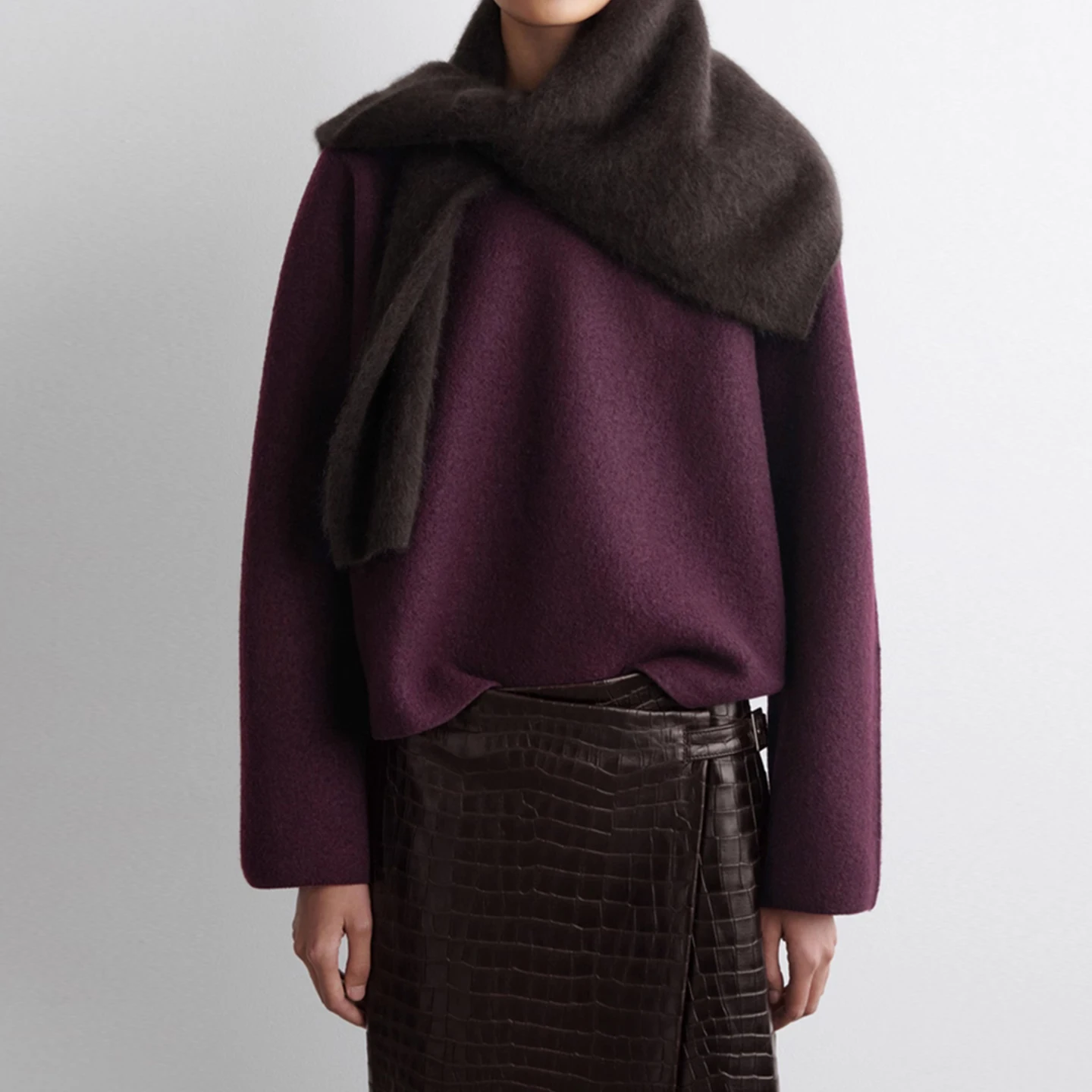 Z 2025 الخريف المرأة الجديدة Sle Faion Personali جولة Ne سترة فضفاضة تناسب طويلة Sve محبوك أعلى للسيدات #3