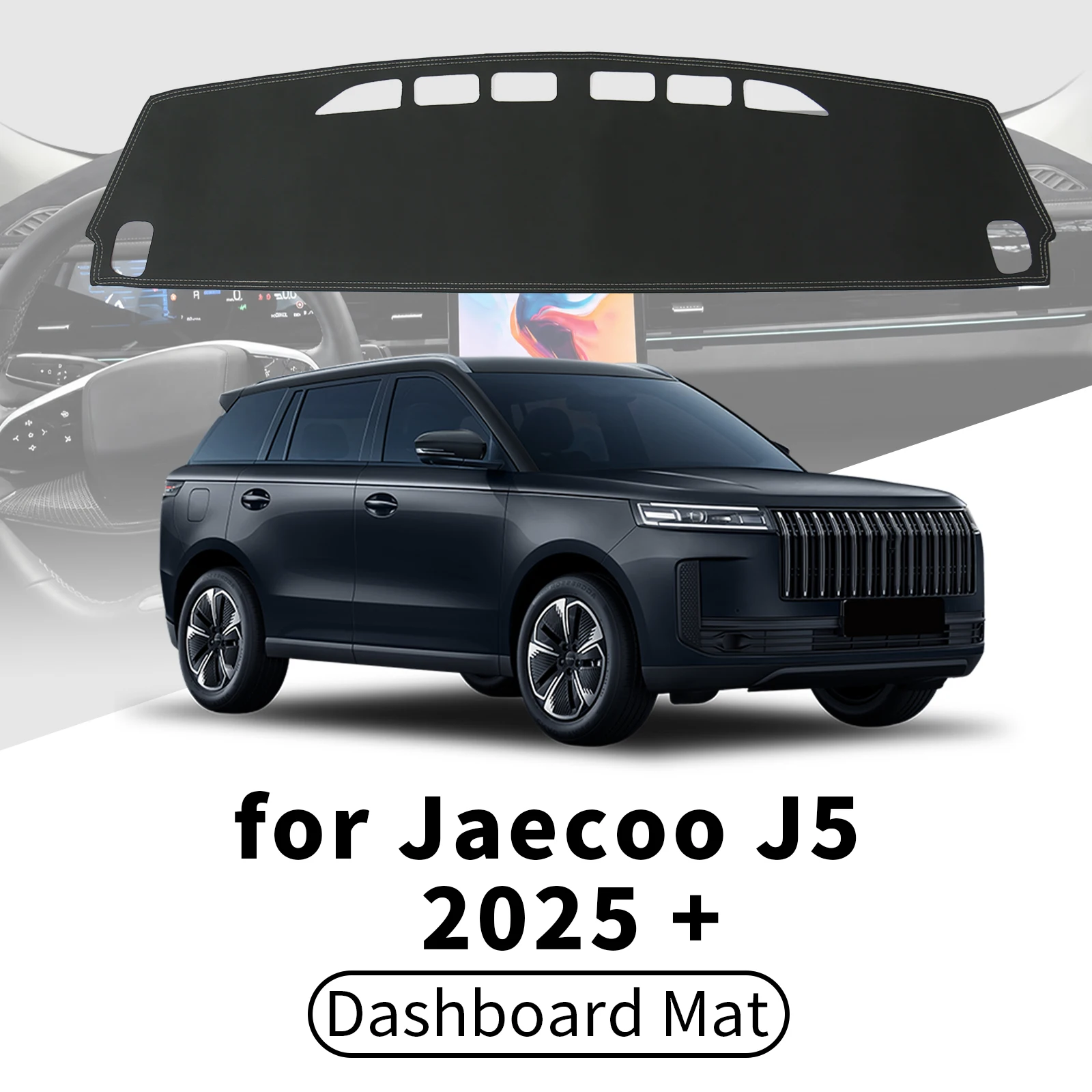 Capa de Painel Automotivo para Jaecoo J5 2025 2026 2027 - Tapete Protetor Solar Anti-UV e Anti-Reflexo para Painel - Acessórios Internos