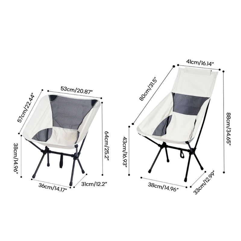 Outdoor Fishing Chair Compact Camp Backrest Chair Folding Fishing Camping BBQ Chairs Lightweight Collapsible Arm Chair