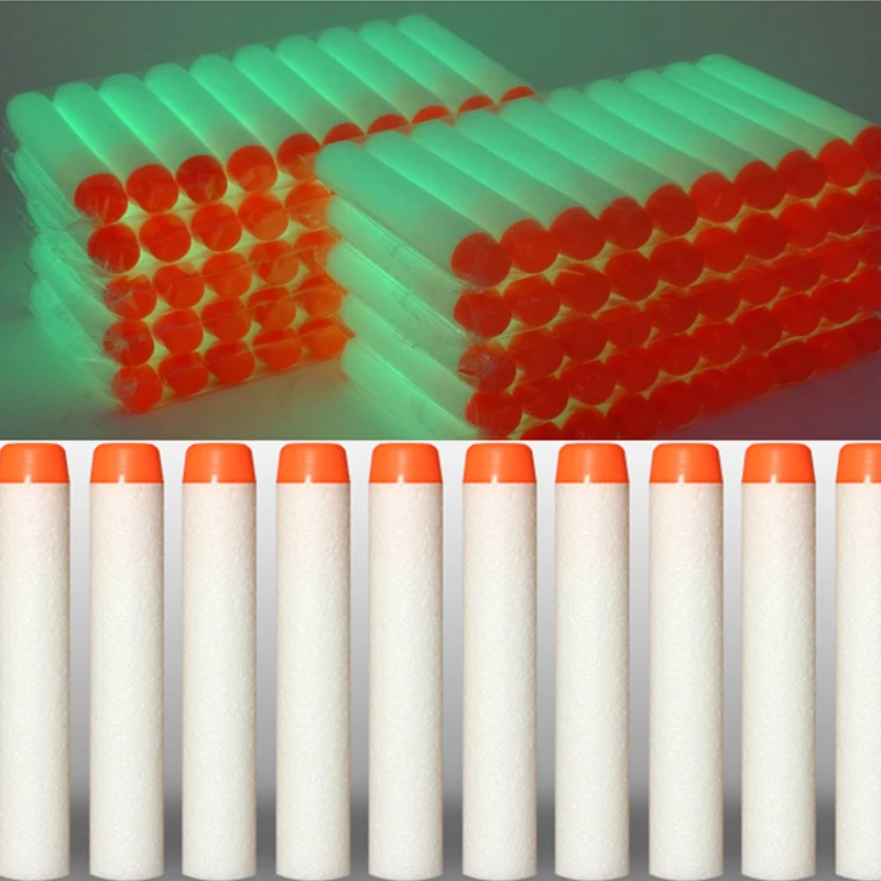 Pistola de juguete de balas blandas Nerf para niños, dardos de esponja de repuesto de cabeza redonda, 7,2 cm, 100 piezas