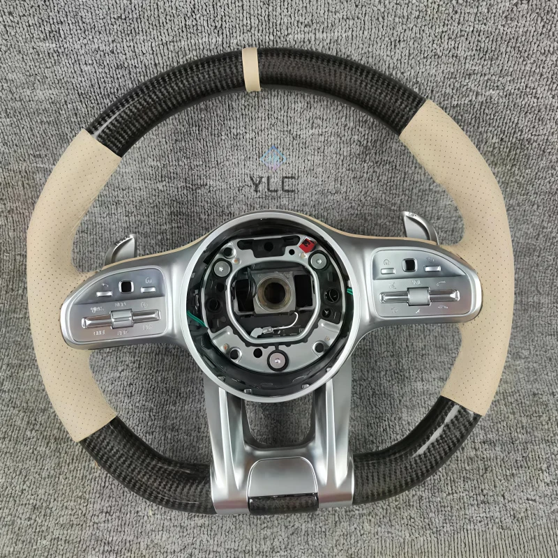 

Sports Leather Carbon Fiber Steering Wheel for Mercedes Benz AMG GT 63s W205 W166 W177 W204 W217 W222 C63 E63 S63 G63 CLS
