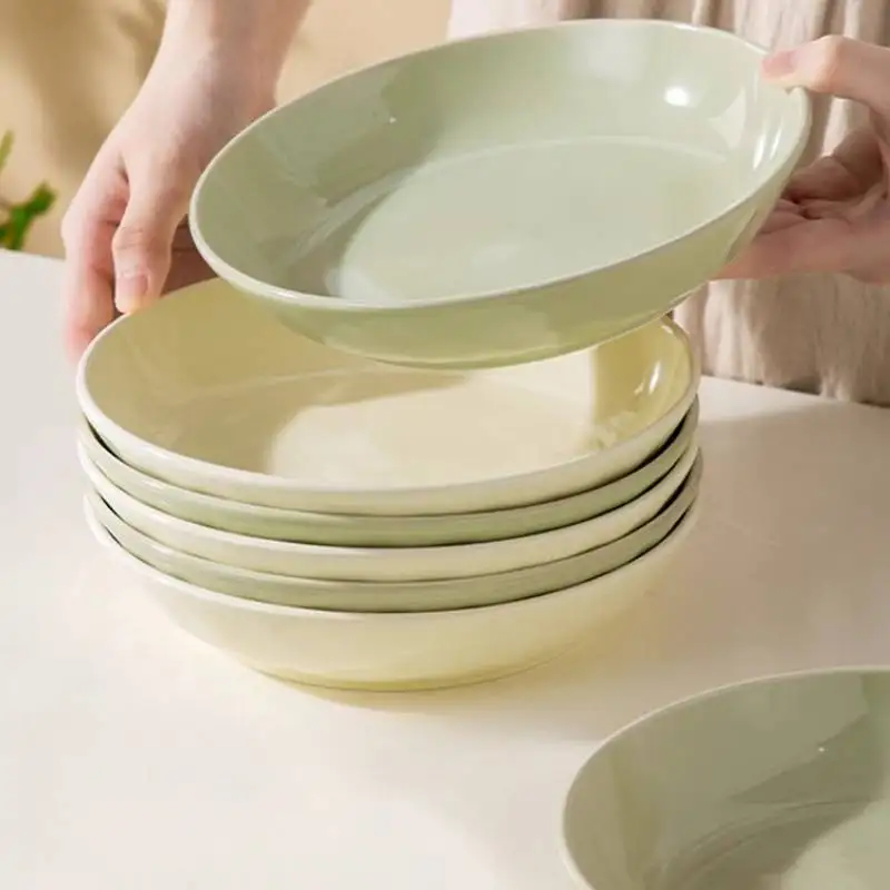 

Nordic Green Dinner Set Plates European Party Italian Designer Plates Dinner Sets Ceramic Round Vaisselle Cuisine Kitchen Dishes