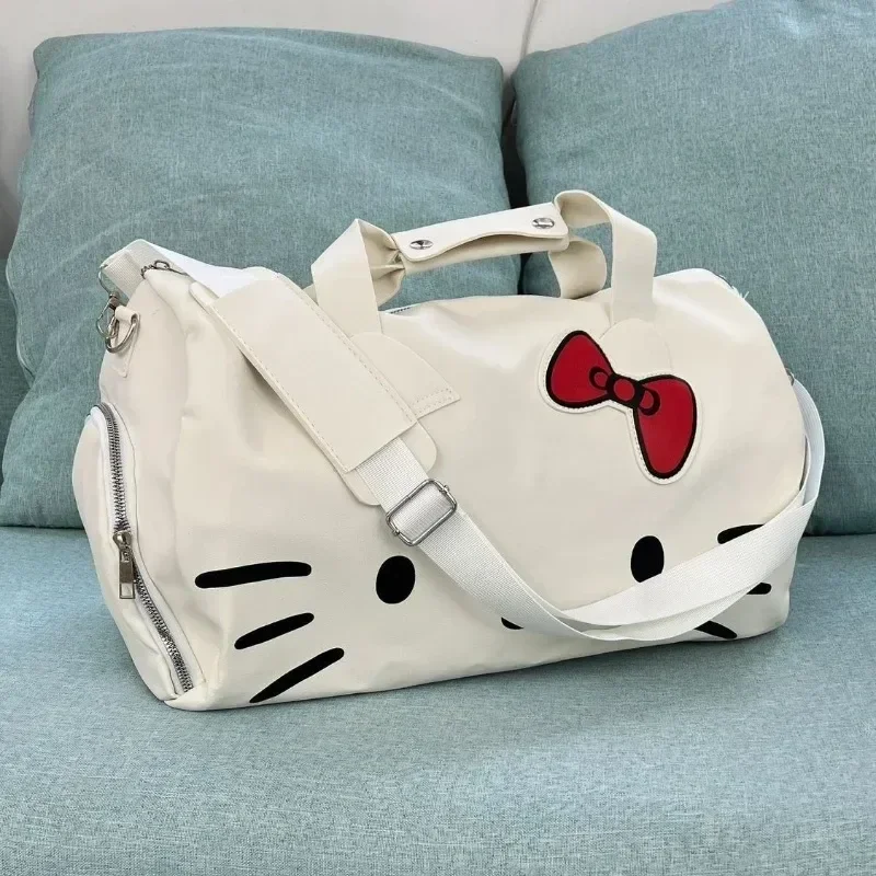 Miniso-Bolso de viaje de gran capacidad, bolsa de lona impermeable con diseño de Hello Kitty, a la moda