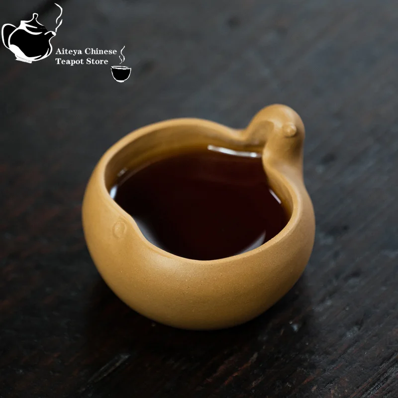 Yixing handmade raw ore purple clay cup bionic device retro gourd tea cup raw ore old section mud small cup single cup