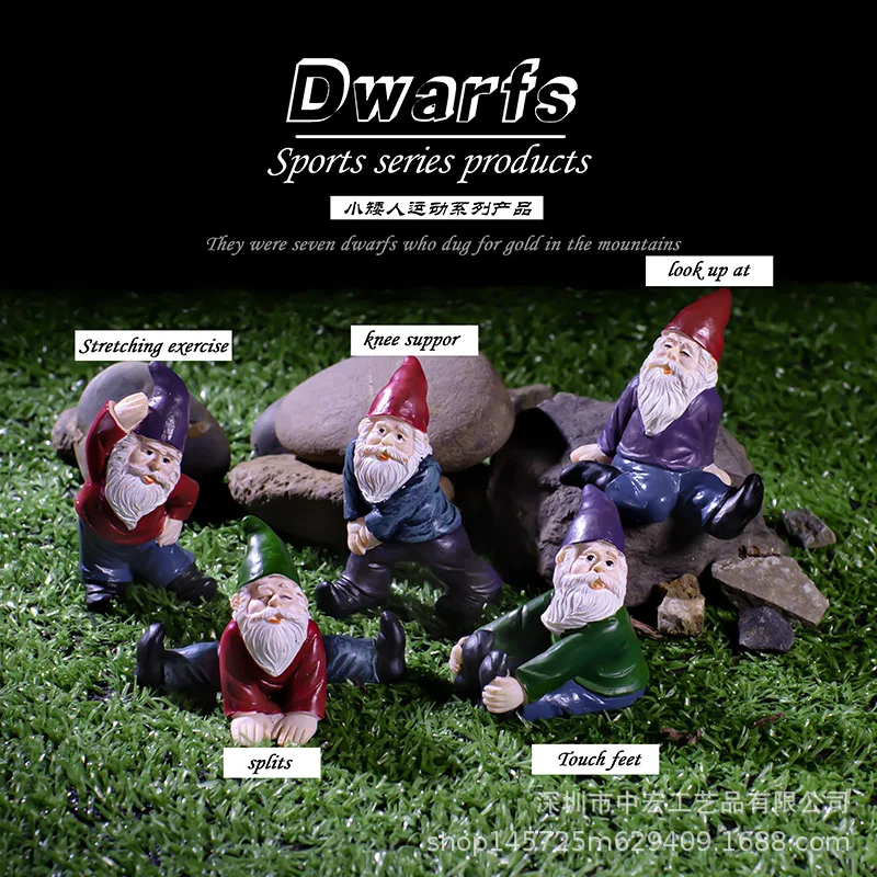

Personalized Garden Ornaments Gnome Crafts Cross-border Micro Landscape Scene Set Decorations Fitness Dwarf