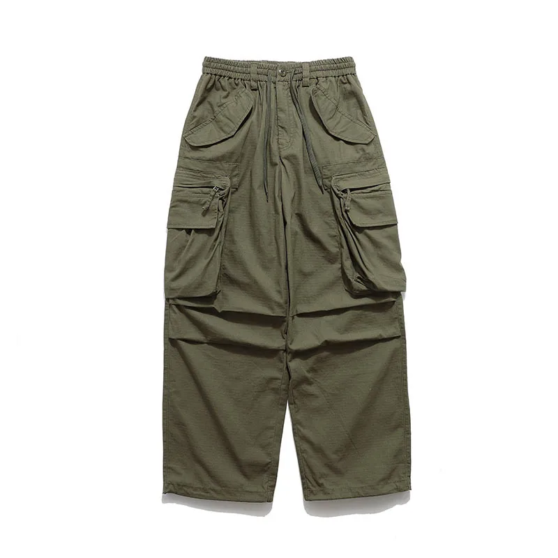 Outdoor Fashion Functional Overalls Men Women Streetwear Loose Casual Straight Wide Leg Tack Baggy Cargo Pant Techwear Trousers