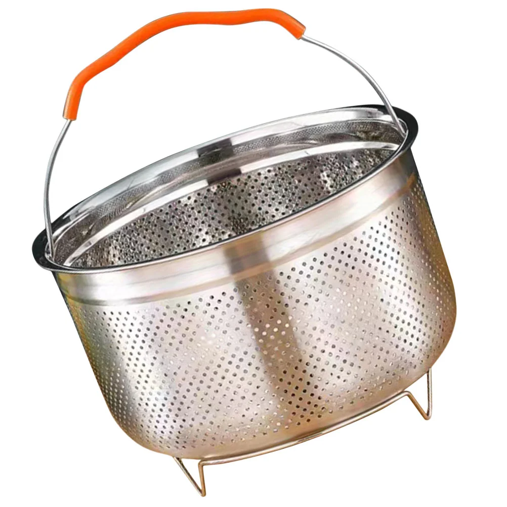 Stainless Steel Rice Steamer Handheld Basket Multi-function Steaming Holder Cooker Baskets for Cooking Rack