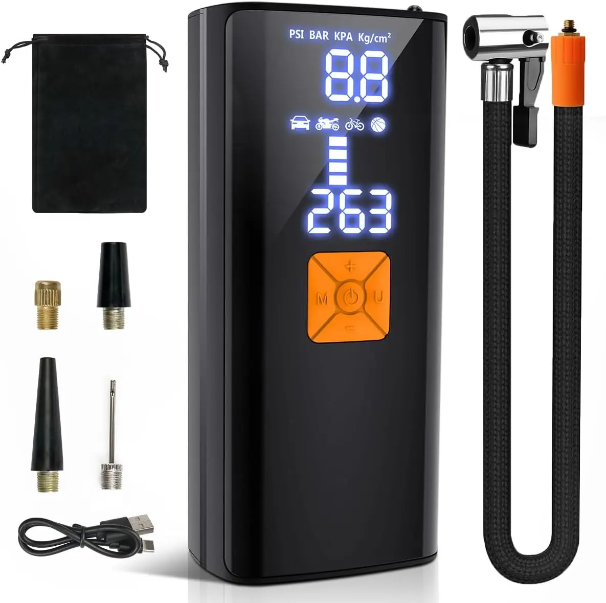 

Tire Inflator Portable Air Compressor,Cordless Tire Inflator 150PSI Digital LCD Pressure Gauge Electric Air Pump Quick Inflation