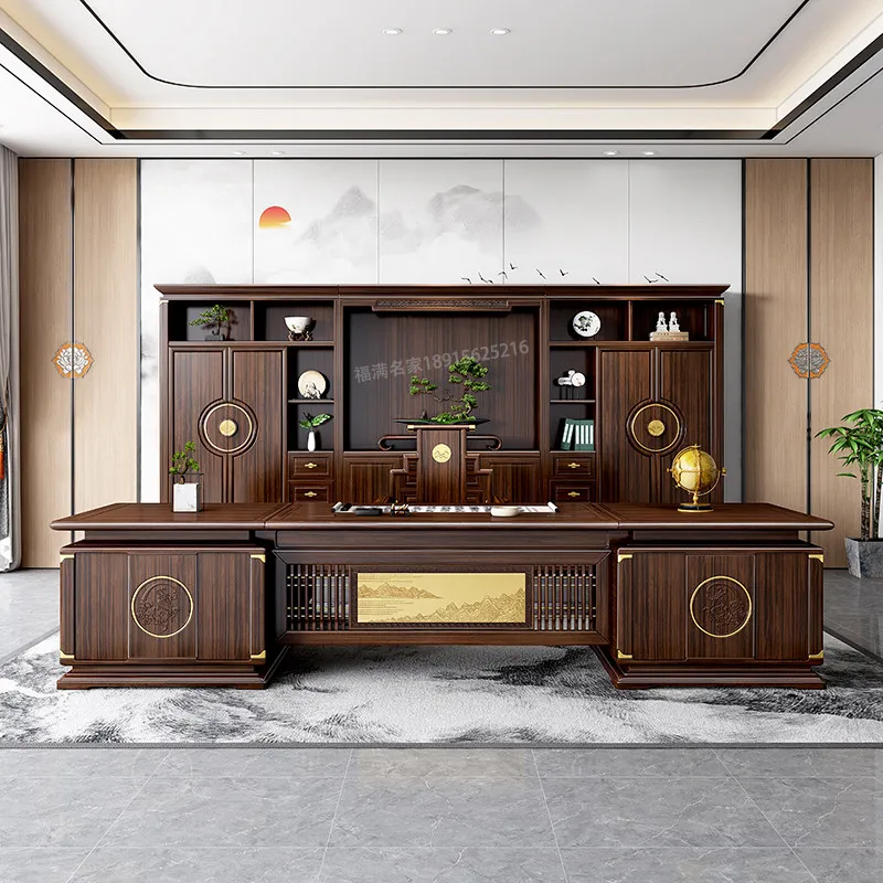 Modern Wooden Office Desk Executive Decoration Reception Storage Office Desk Computer Display Meuble Bureau Salon Furniture