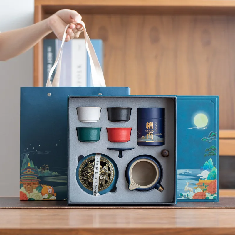 Business Gift Set National Trend Souvenir Ceramic Tea Set Anniversary Company Annual Meeting Employee Gift