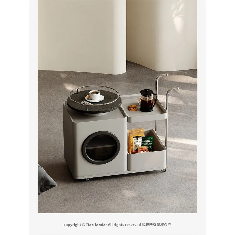 HJY2506 trolley size round Italian movable trolley side few multi-function with wheels can be pushed