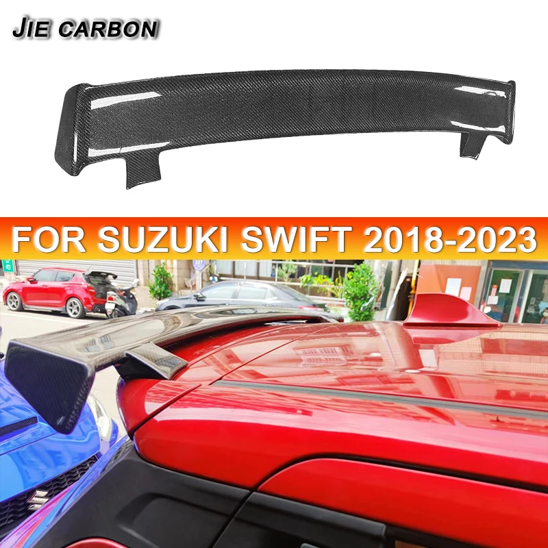 For Suzuki SWIFT Sport ZC33S 2018+ True Carbon Fiber Tailgate Rear Spoiler Diffuser Exterior Accessories Body Kits