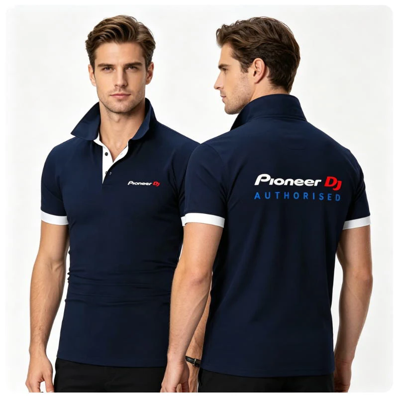 Pioneer DJ 2026 Men's New Summer Printing Fashion Polo Shirts Comfortable Short Sleeves Cotton Harajuku Casual Sport Top