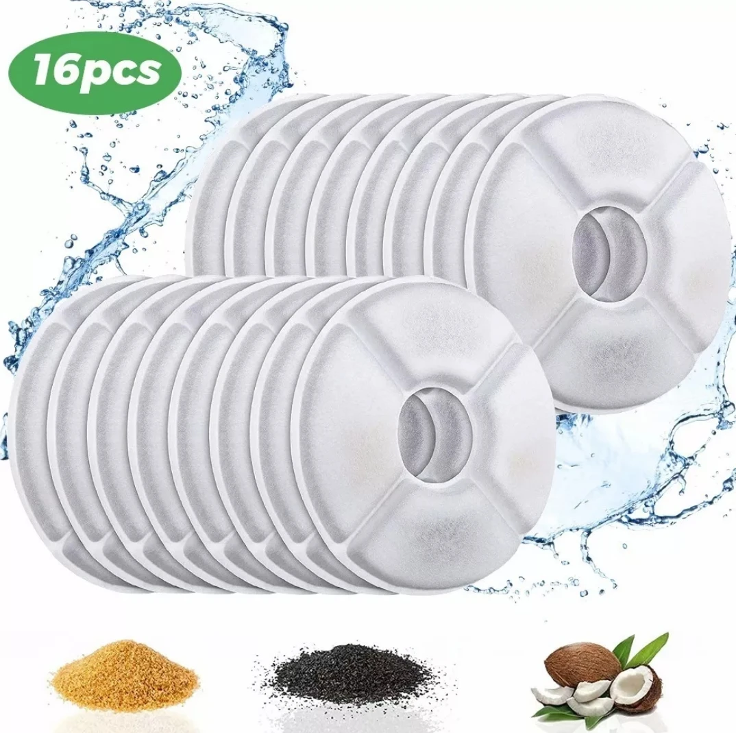 

Replacement filter for water dispenser 127mm 16pc pet drinking fountain, activated carbon replacement filter