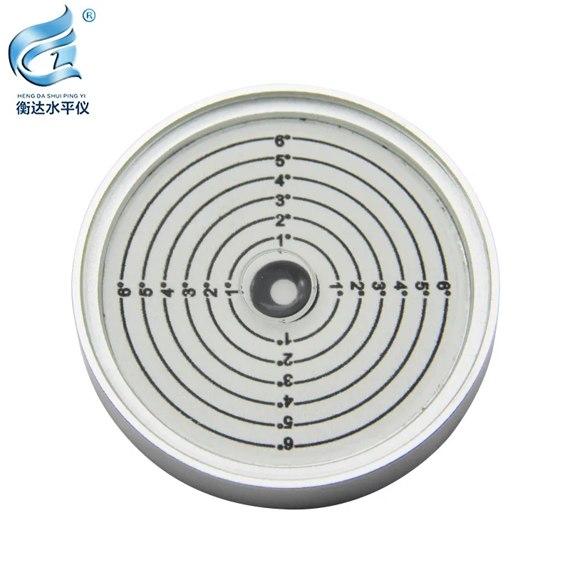 Metal universal level 6010 internal engraved line level circular bubble high precision magnetic level bubble