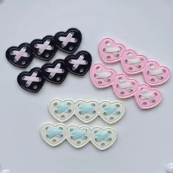 2Pcs Japanese Gothic Girl Ribbon Heart Star Patch Y2k Subculture Women Clothes DIY Deco Shoe Hat Bag Hairpin Sewing Accessories