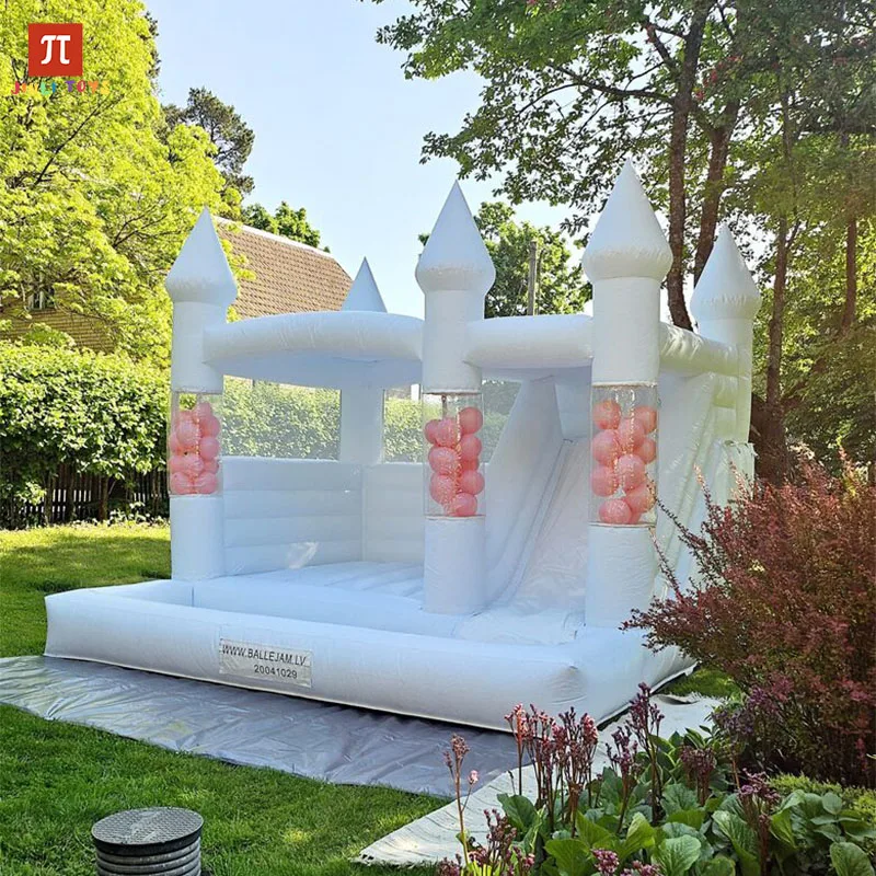 

Transparent Tubes White Inflatable Bounce House – PVC Castle with Blower for Birthday/Wedding
