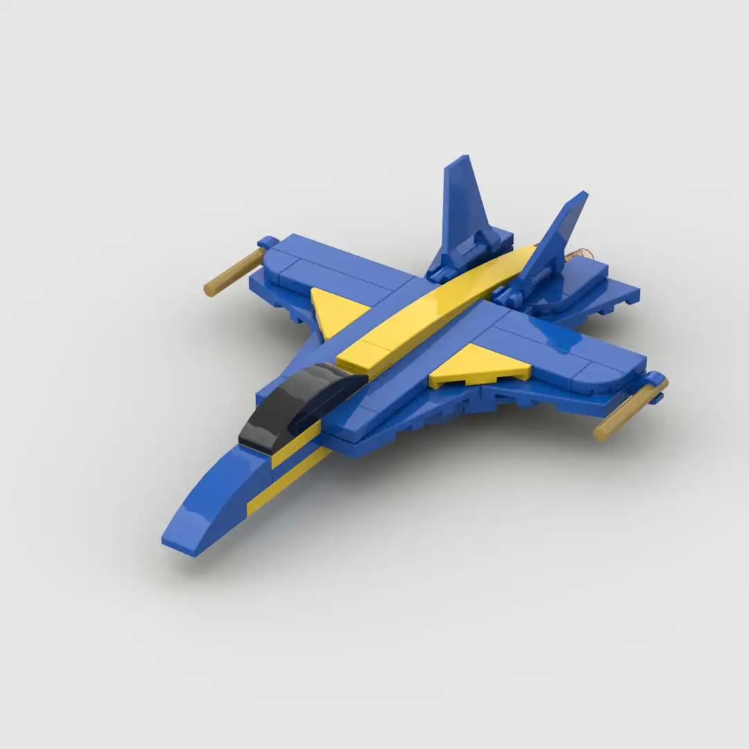 MOC اللبنات FA18 الدبور هجوم مقاتلة طائرة جزء صغير للأطفال نموذج طائرة لعبة هدية