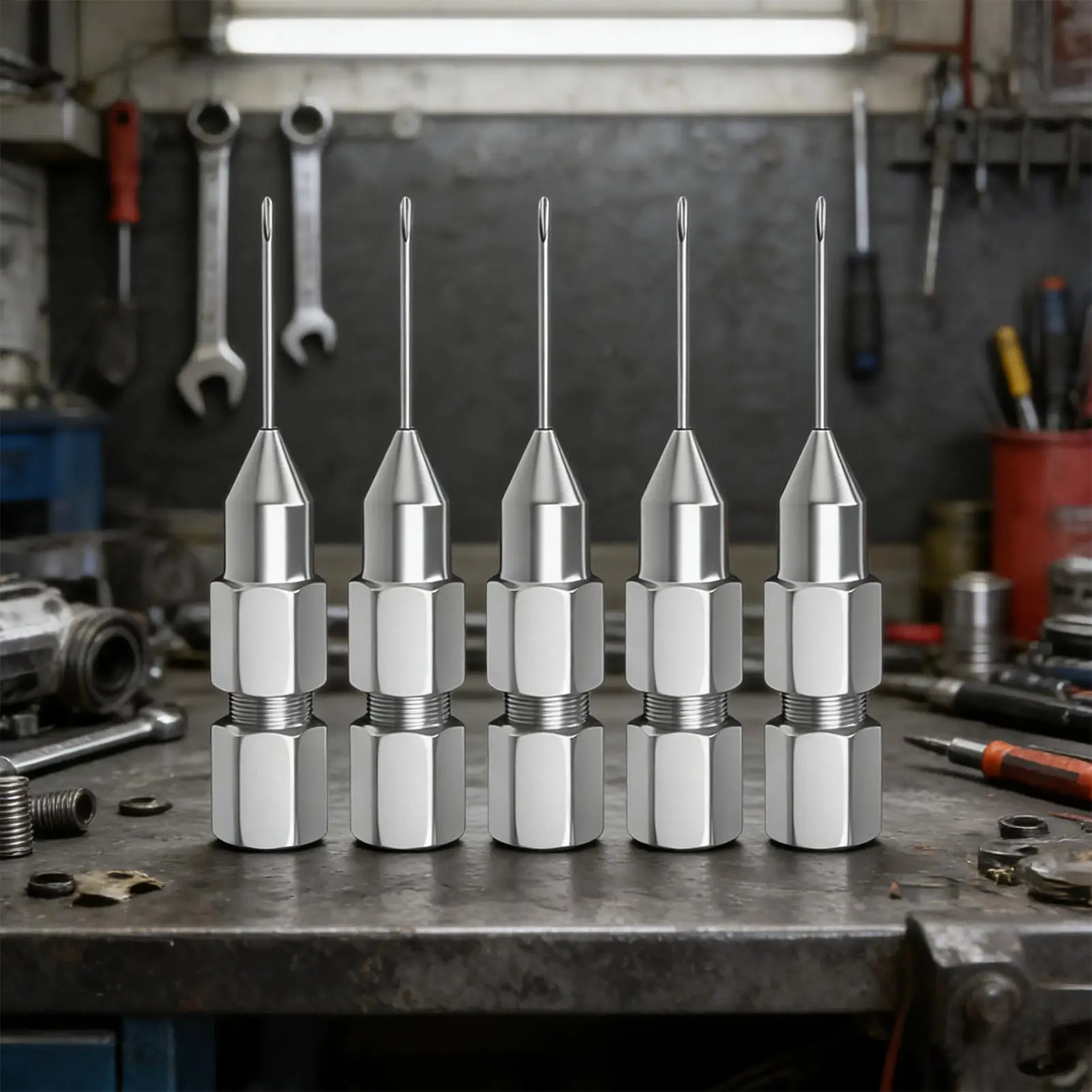 Grease Needle Nozzles 5 Pieces High-Hardness Detachable Maintenance Tool Kit Grease Needle Nozzles For Narrow Spaces For Truck