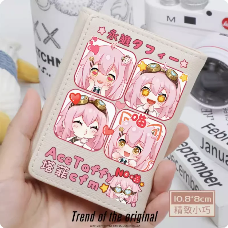 

Anime Vtuber Ace Taffy Fashion Wallets PU Purse Card Holder Hasp Money Bag Cosplay Gift B039