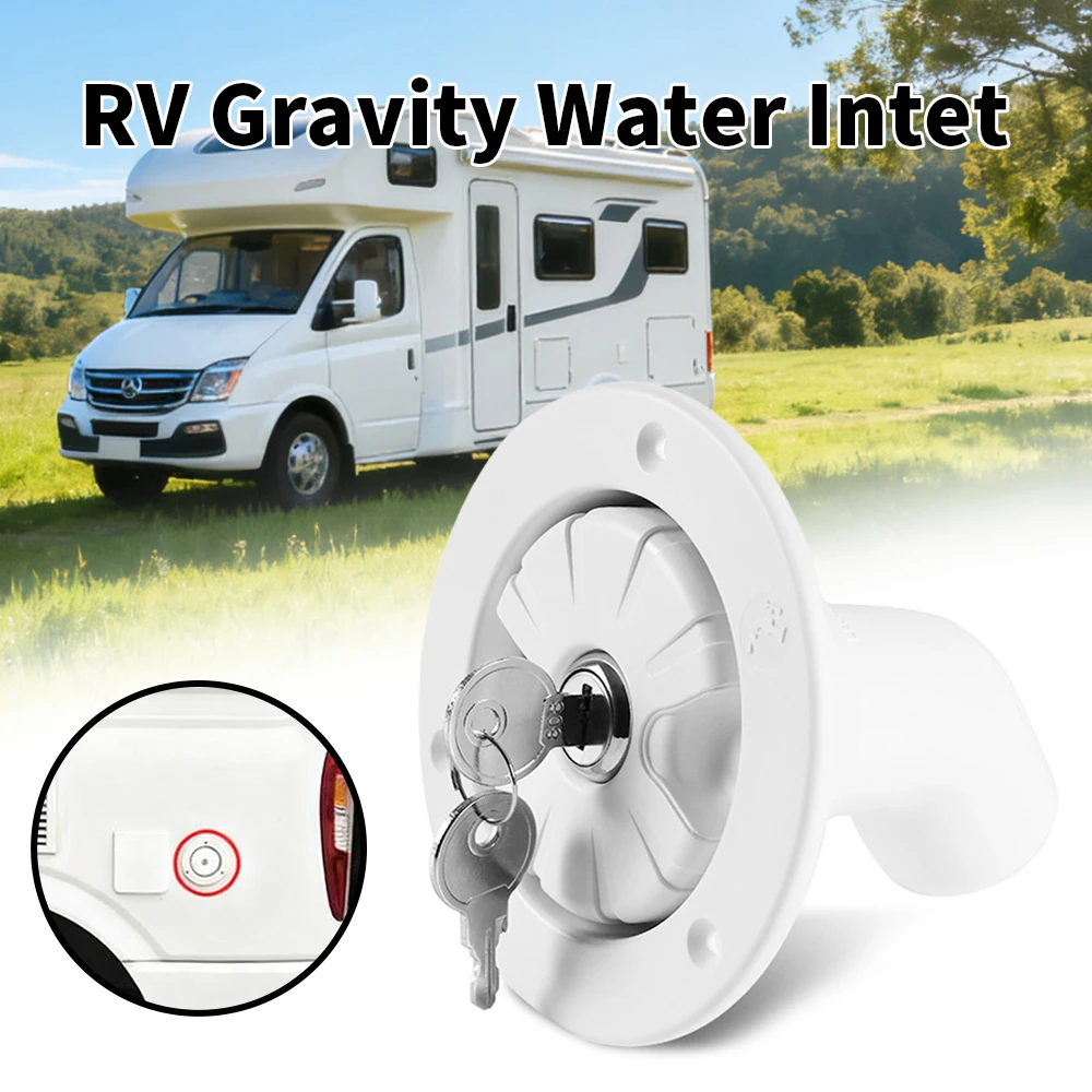 

78 мм белый гравитационный впуск для воды, лодка, караван, автофургон, наполнитель из АБС-пластика, запираемый прицеп для кемпера, авиакомпании, аксессуары для автодомов