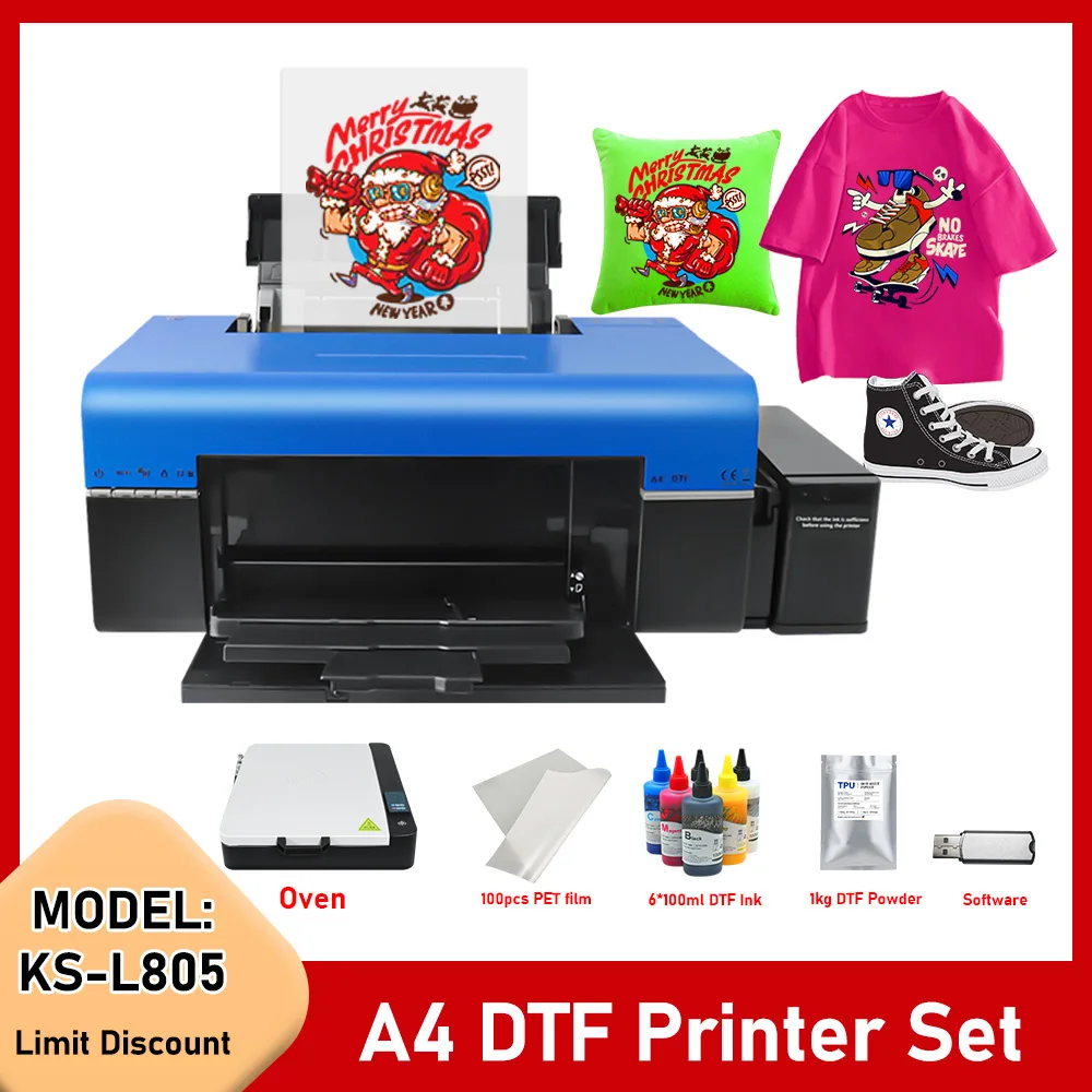 

A4 DTF Printer for Epson L805 DTF Printer Bundle with DTF Oven Direct Transfer Film Printer A4 DTF Printing Machine for T shirt