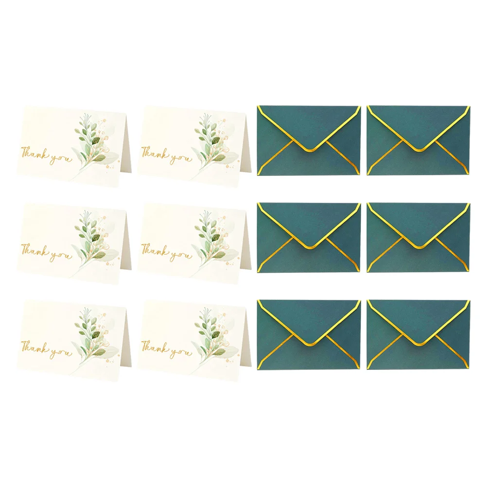 6 Pcs Birthday Card Gift Packing Thank Cards Wedding Accessories You with Envelopes Paper Thanks Present Delicate Men and Women