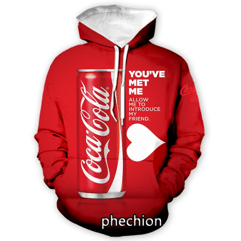 

phechion New Fashion Men/Women Coke 3D Print Sport Fashion Hoodies Streetwear Hip Hop Casual Sweatshirt Clothing Z113