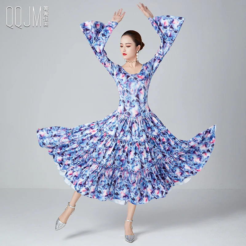 

2023 New Ballroom Dance Competition Dress Dance Ballroom Waltz Dresses Standard Dance Dress Women Ballroom Dress N105