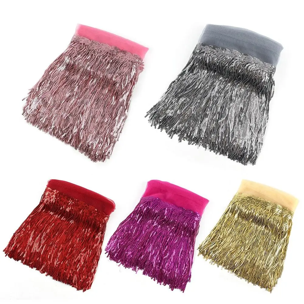 10Yards Ribbon Performance Clothing Sequin Tassel Lace Decoration Material 20cm DIY Handmade