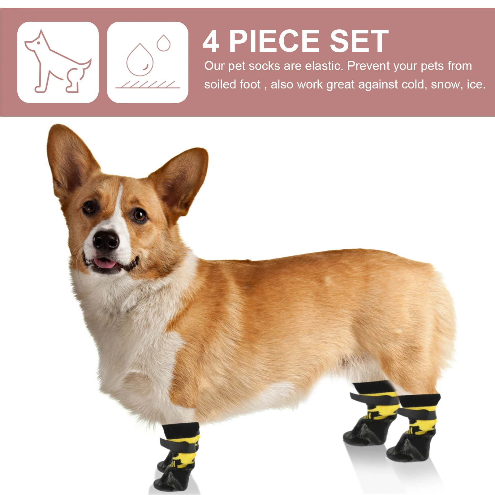

Waterproof Dog Shoes Pet Socks for Small Dogs Accessories Washable Knitting Protectors
