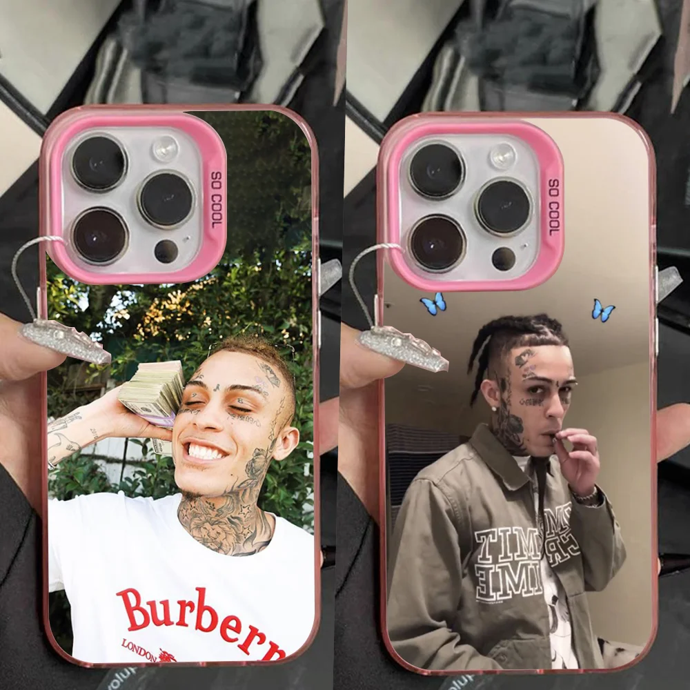 

Lil S-Skies Rapper Phone Case For iPhone 16,15,14,13,12,11,Pro,Max,Plus,Mini,XS Anti Fall Pink Matte Hard Bumper