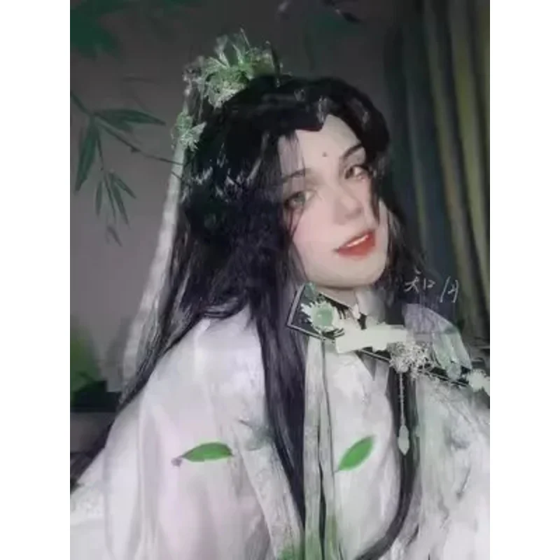 Tian Guan Ci Fu feng shi Shi qingxuan Cosplay ventilador plegable de mano accesorios de antigüedad plegados ventilador de papel fresco accesorio de abanico de mano para baile