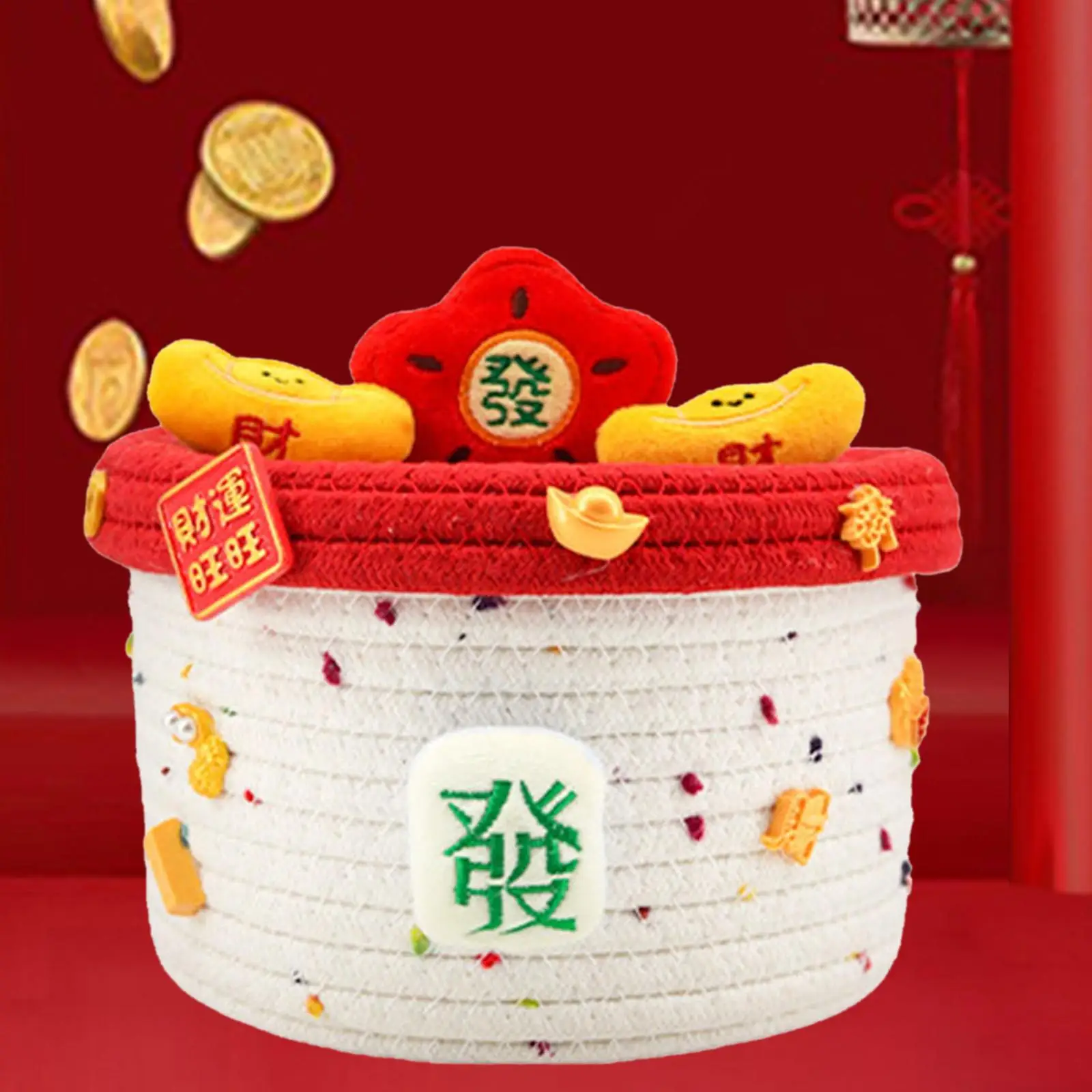 Small Woven Basket Chest Box Desktop Organizer for Sundries Kids Toy Snacks