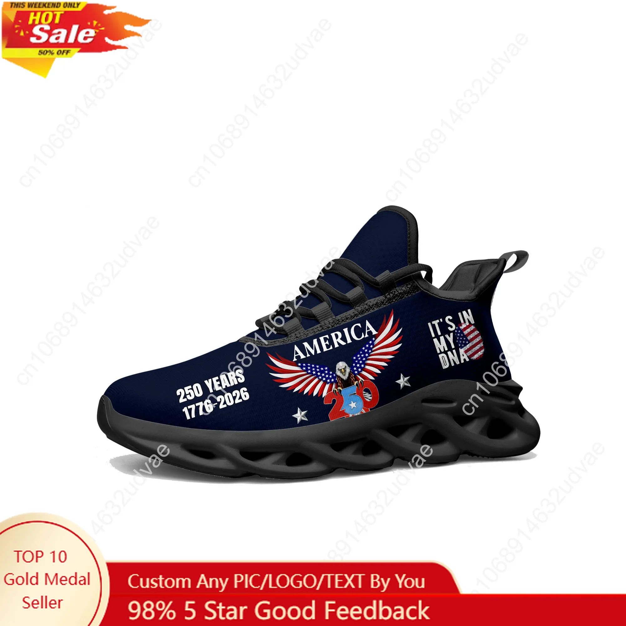 

America 250th Anniversary 1776-2026 Sports Sneakers Mans Womans Running Shoes Sneaker Lace Up Durable Footwear Custom Shoe Black