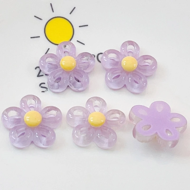 652F 5 Color Flower Resin Charm DIY Charm Jewelry Pendants for DIY Bracelet Necklace Jewelry Making Findings Accessories