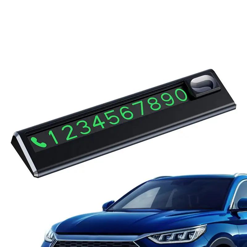 Temporary Car Parking Card Mini Parking Phone Number Car Number Plate Mini Car Number Plate Glow Magnetic Traceless Glue Phone