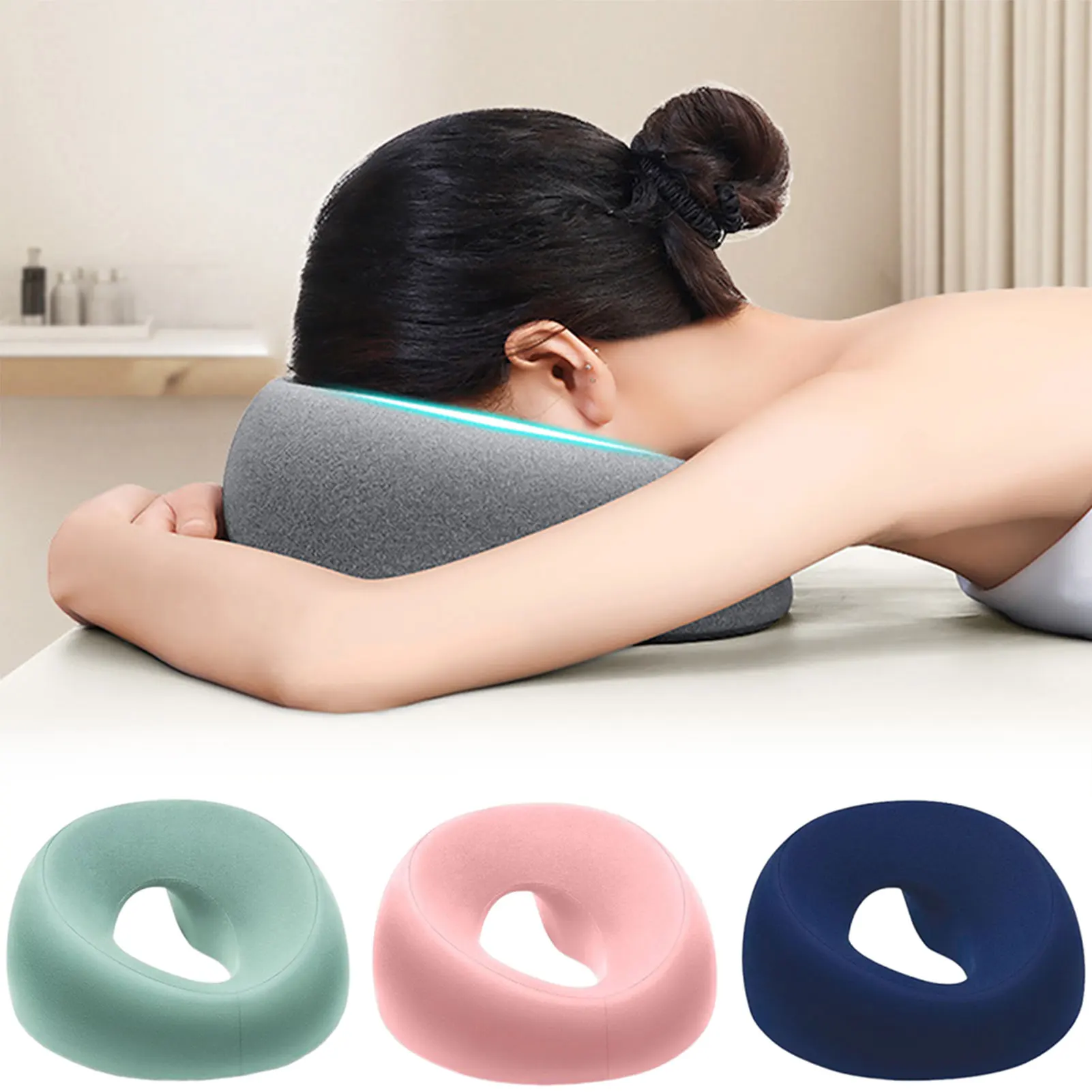 

Facial Support Pillow For Massage Soft Stuffed Nap Pillow For Office Memory Foams Breathable Prone Cushion For Skin Care Spa
