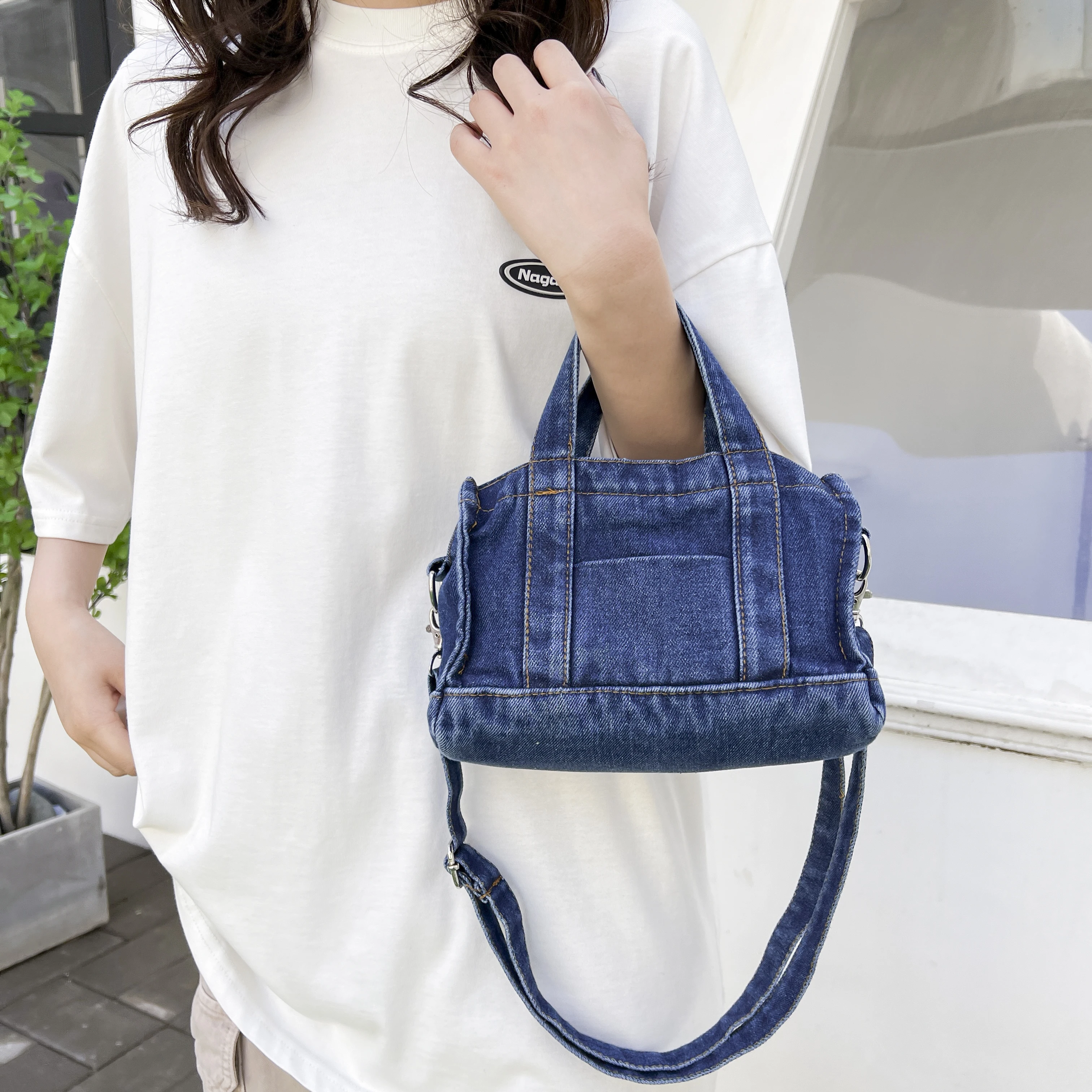 Four seasons universal casual fashion trend all-in-one denim bag