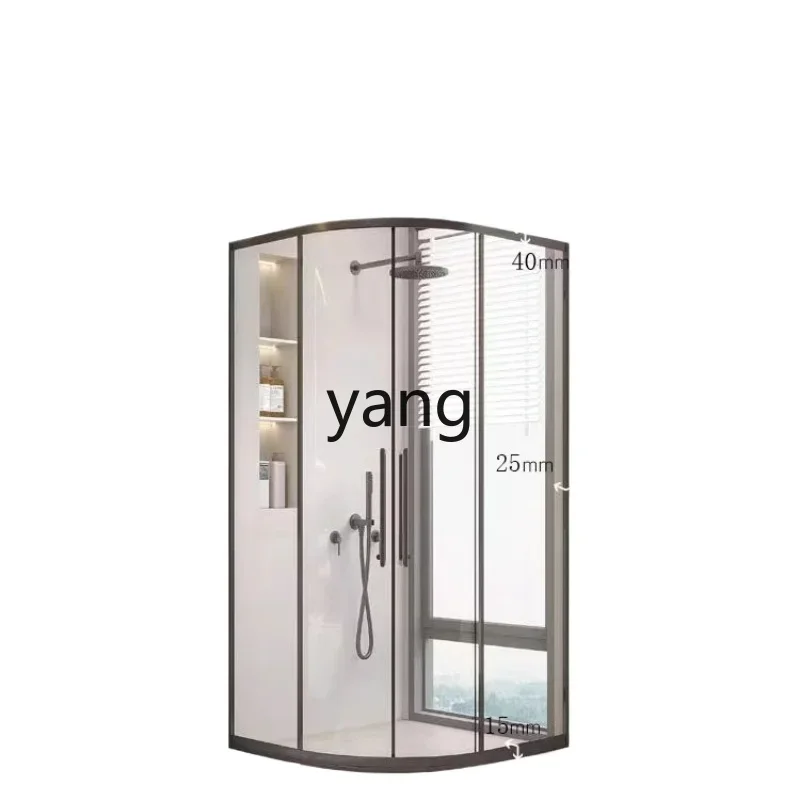 Lmm1 Arc Shower Room Household Dry and Wet Separation Simple Bathroom Bath Glass Partition Bath Screen